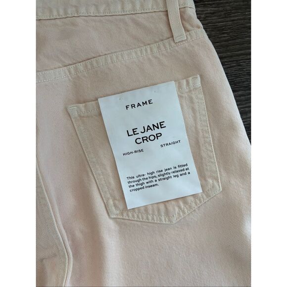 NWT Frame Le Jane High Rise Straight Crop In Stoned Nude Pink Size 28 - Picture 7 of 7